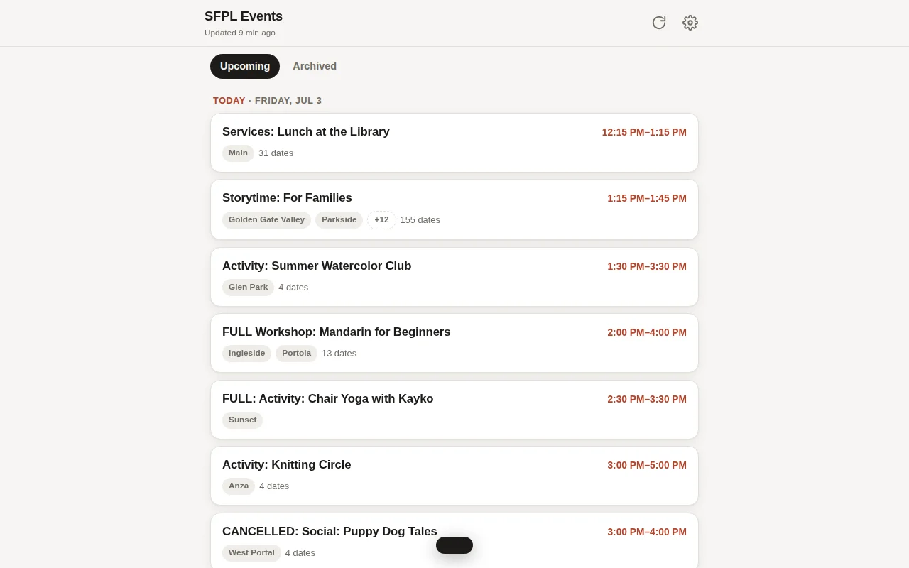 San Francisco Library Events