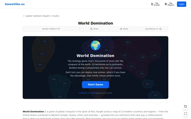 Daily vibe-coding video games, day 81: World Domination