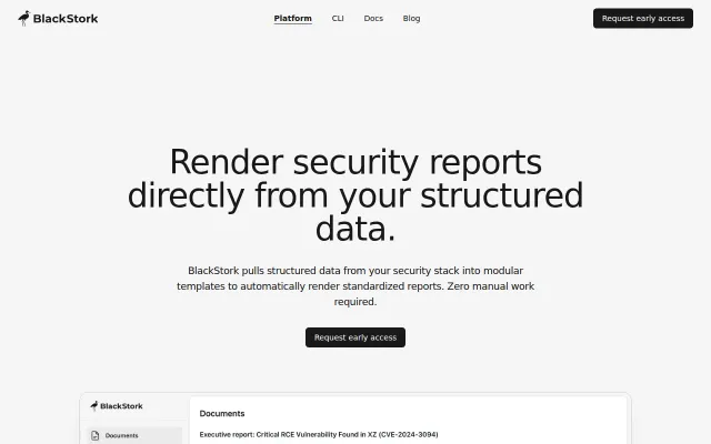 BlackStork – render cybersecurity reports directly from structured data