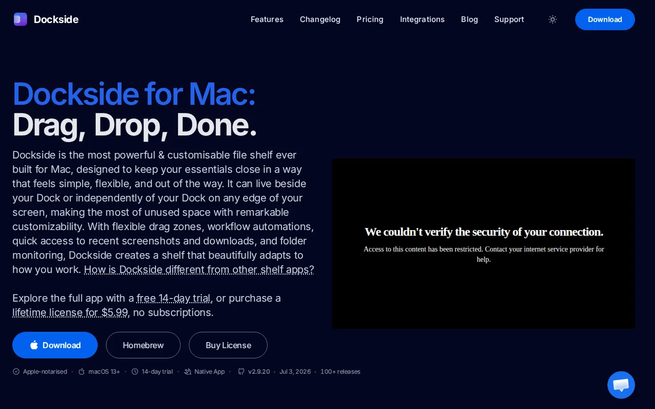 Dockside – I turned unused space around the macOS Dock into a workspace
