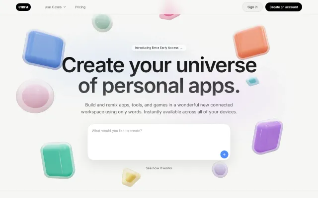 Emra – A workspace where every app you build shares one db