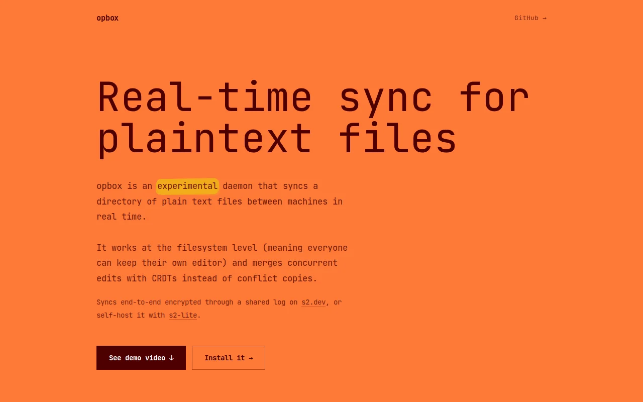 Opbox – CRDT based sync for text files on disk