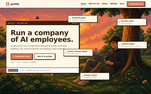 Updated my landing page with Fable (retro pixel style)