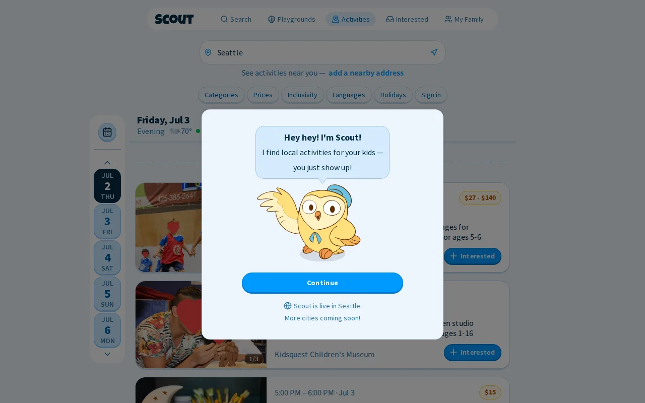 Scout.kids – Agents that find activies for families