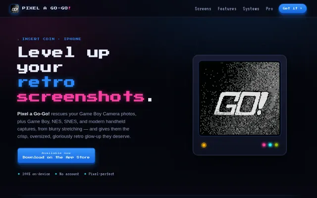 Pixel a Go-Go – GameBoy Camera and retro screenshot upscaling for iOS