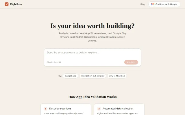 RightIdea – Validate app ideas with real market data before you build