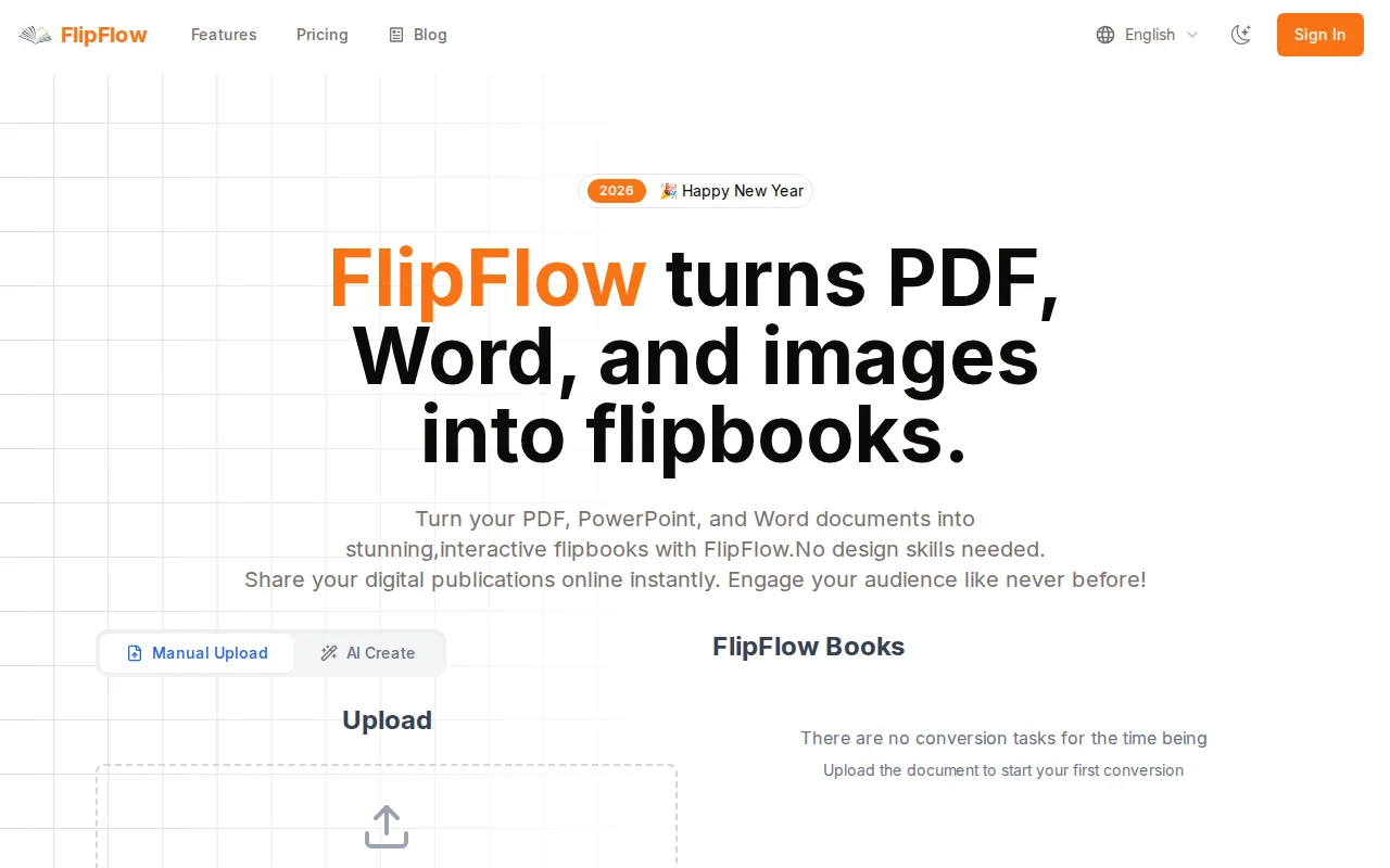 FlipFlow FlipFlow turns PDF, Word, and images into flipbooks
