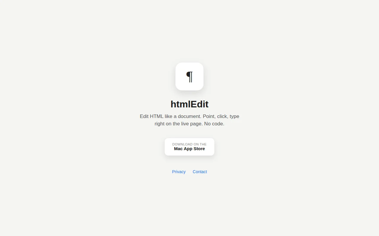 A 'what you see is what you get' HTML editor for Mac