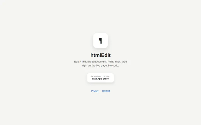 A 'what you see is what you get' HTML editor for Mac