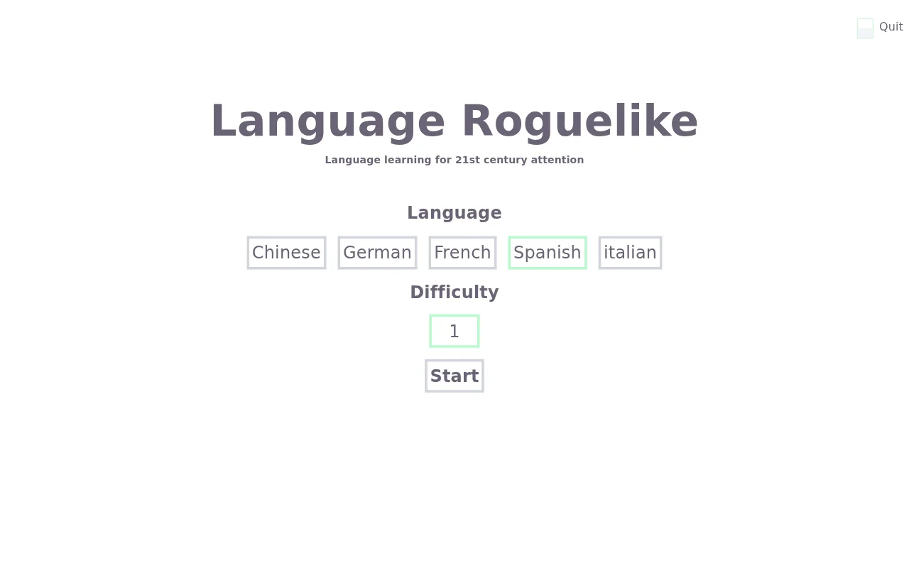 Language Learning Roguelike Game