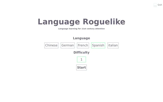 Language Learning Roguelike Game
