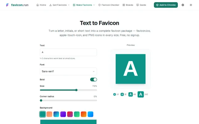 Text to Favicon