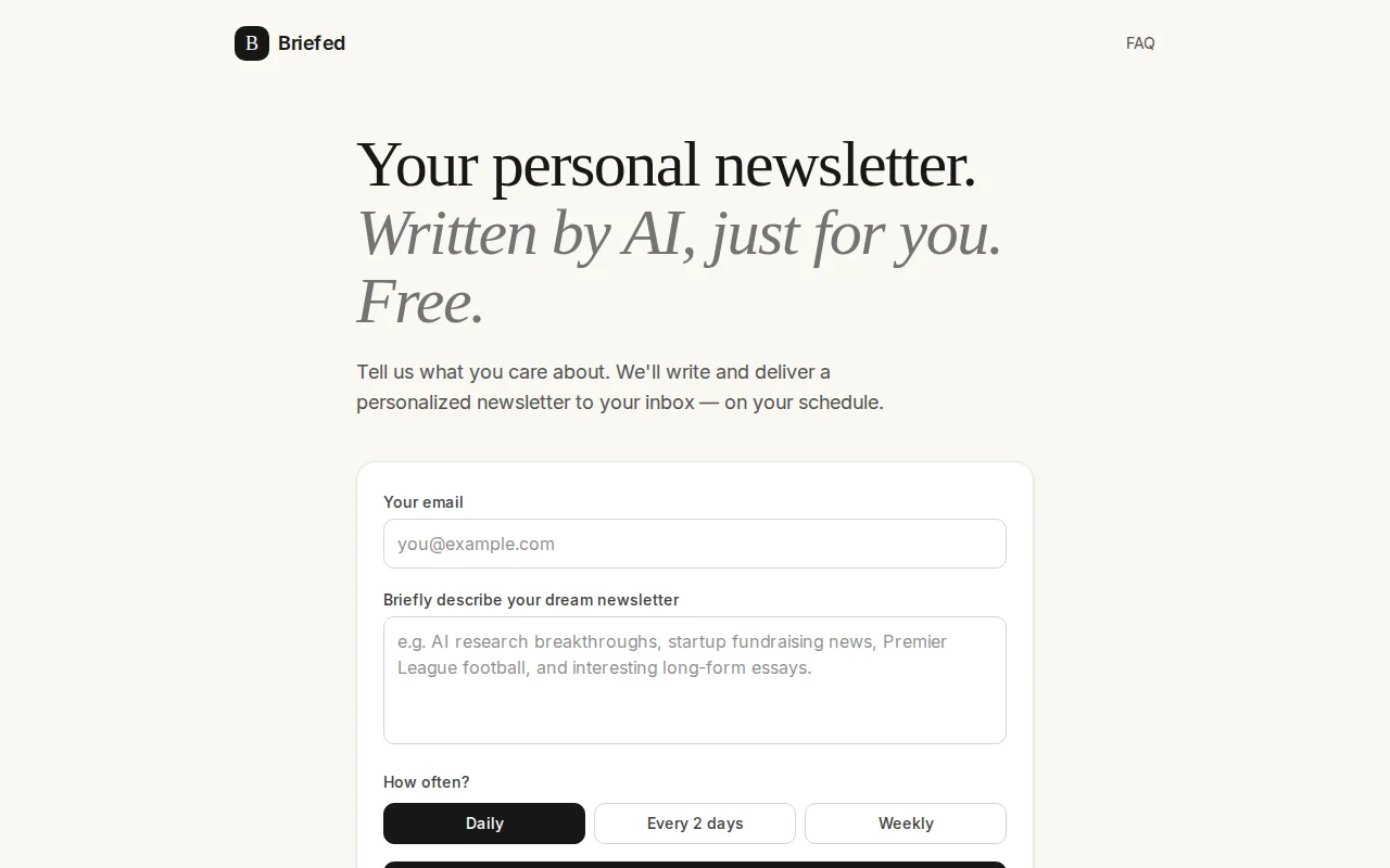 I built a personalized AI newsletter you configure by replying to it