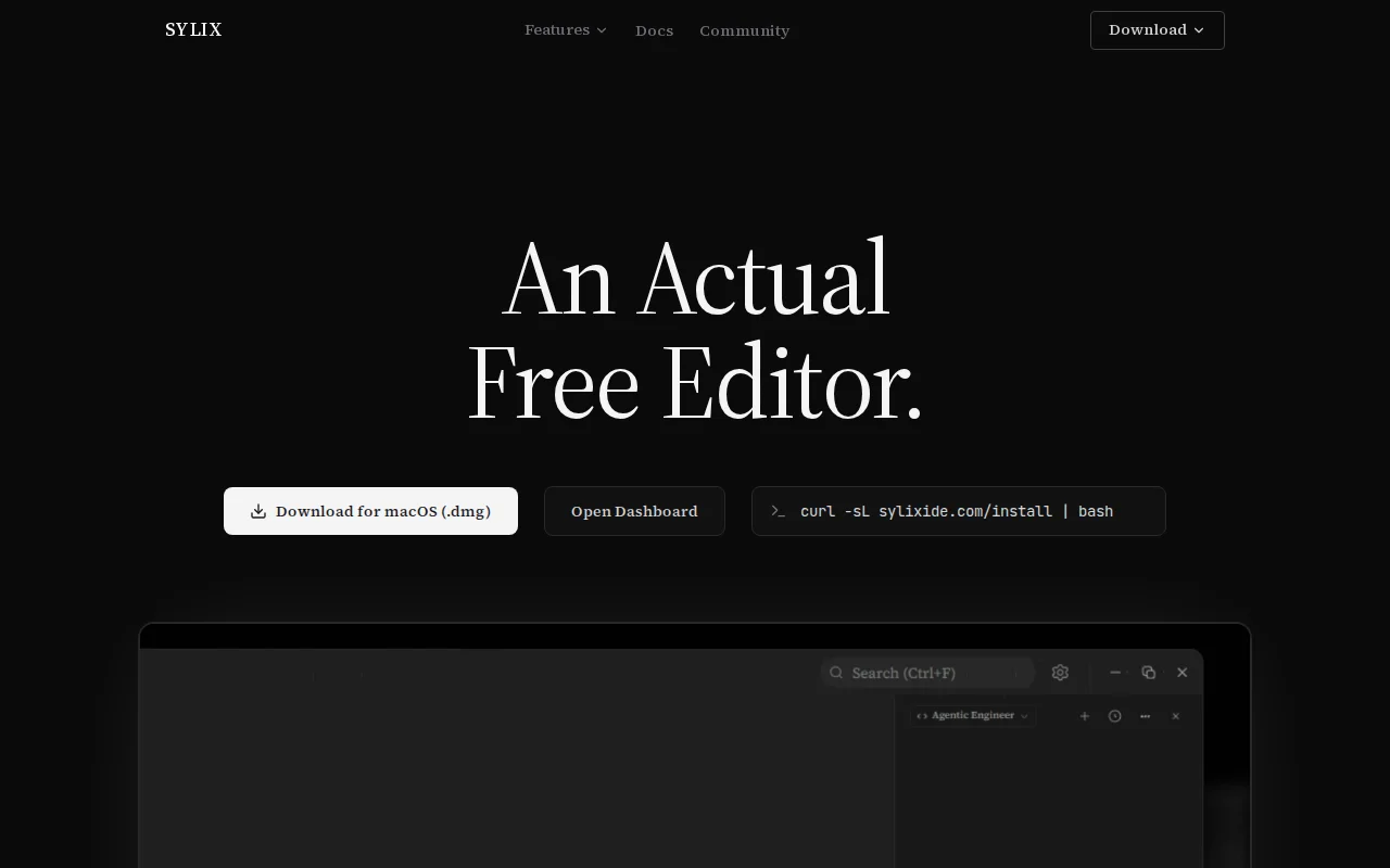 Sylix, a free native Cursor/Antigravity alternative