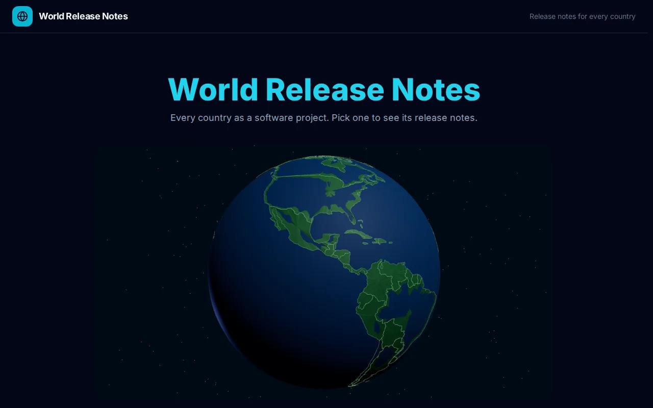World Release Notes – Every country as a software project