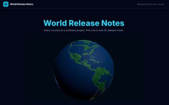 World Release Notes – Every country as a software project