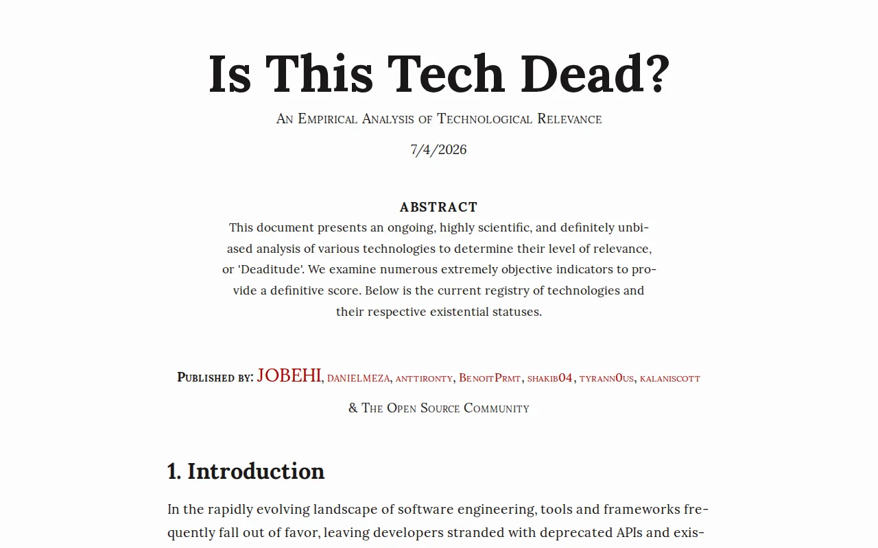 Isthistechdead.com got a full UI revamp