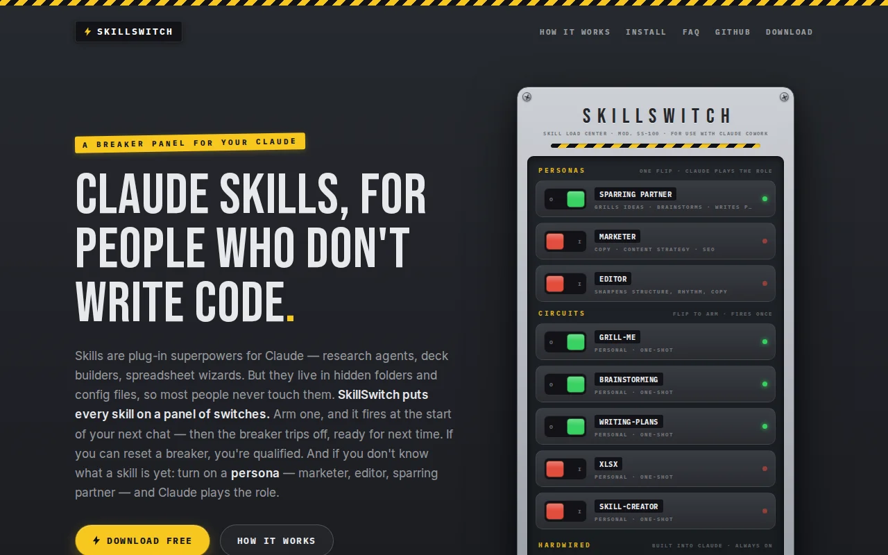 A Mac switchboard for Claude Cowork skills