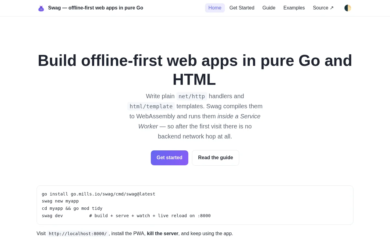 Build offline-first web apps in pure Go and HTML