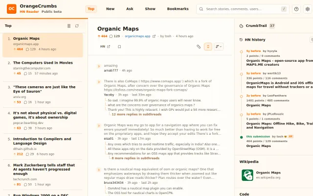 Keyboard-first Hacker News client with a twist