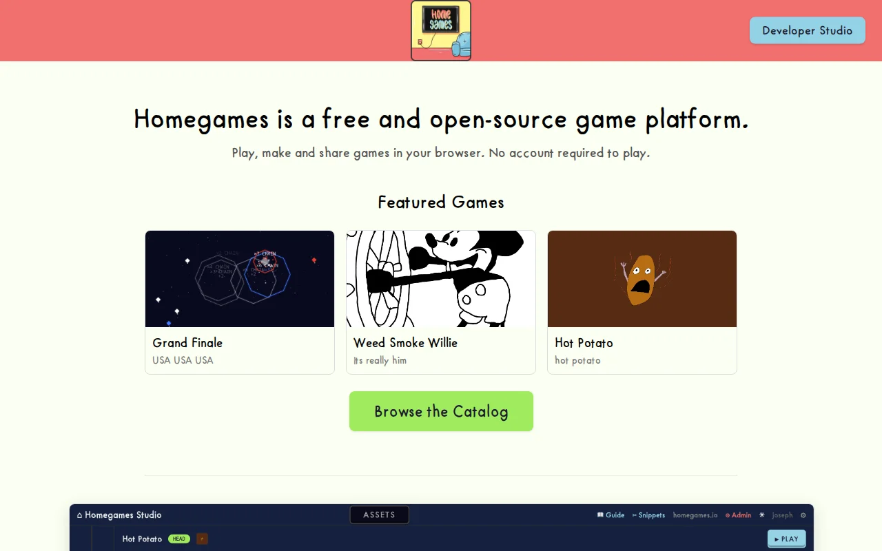 Homegames. An open-source game platform I've been making for 8 years
