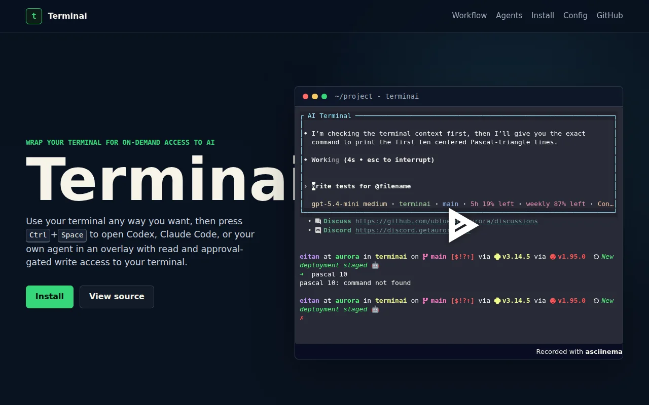 AI integrated in any terminal that's invisible until you need it