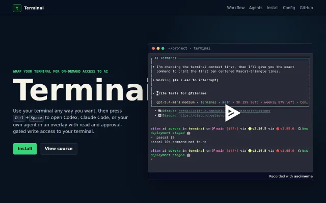 AI integrated in any terminal that's invisible until you need it