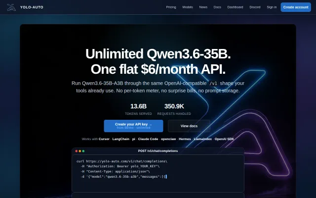 An unmetered LLM API–$6/month, no token tracking, no limits