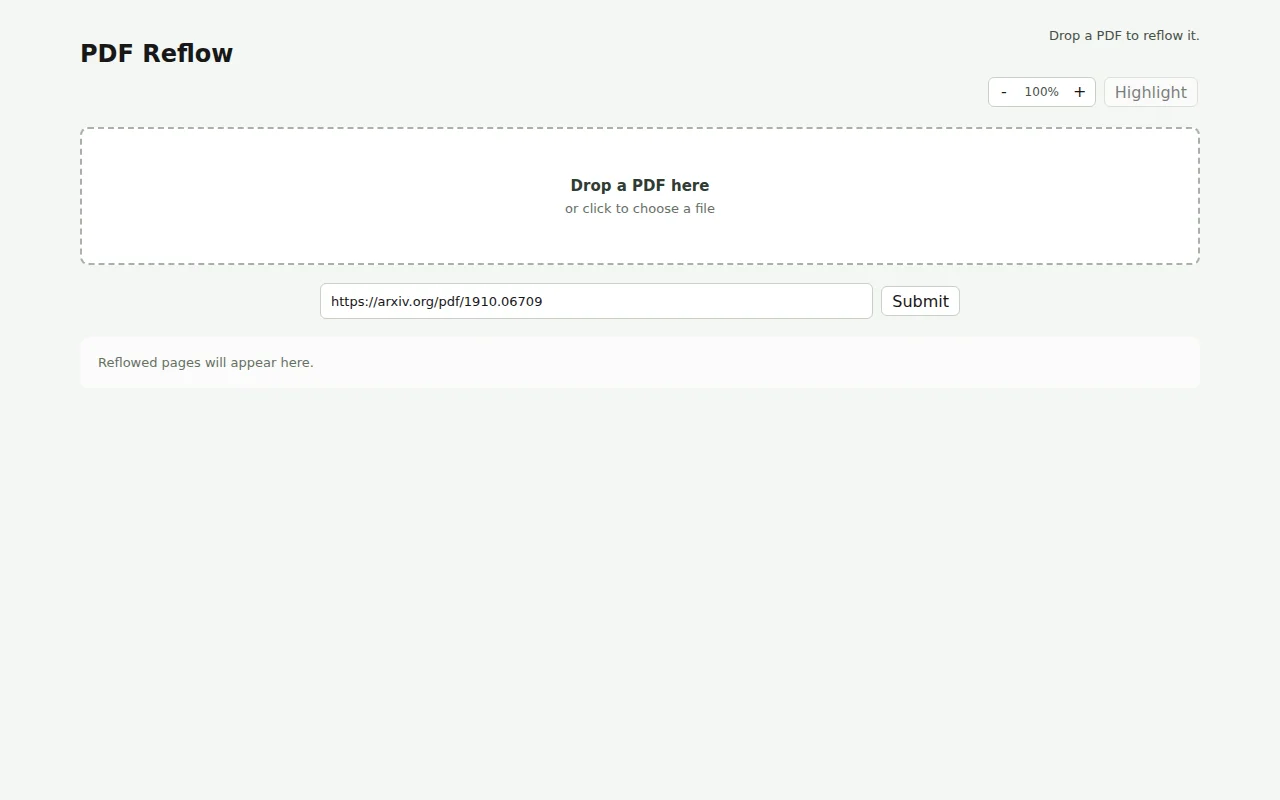 PDF reflow in the browser with local AI model