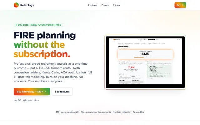 Retirology – Fire Planning Desktop App
