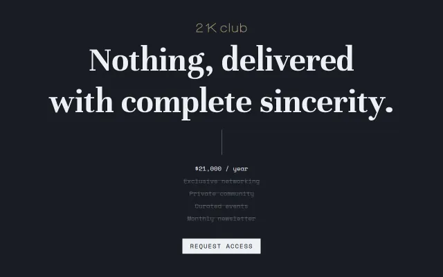 A club that costs $21,000/year and delivers nothing