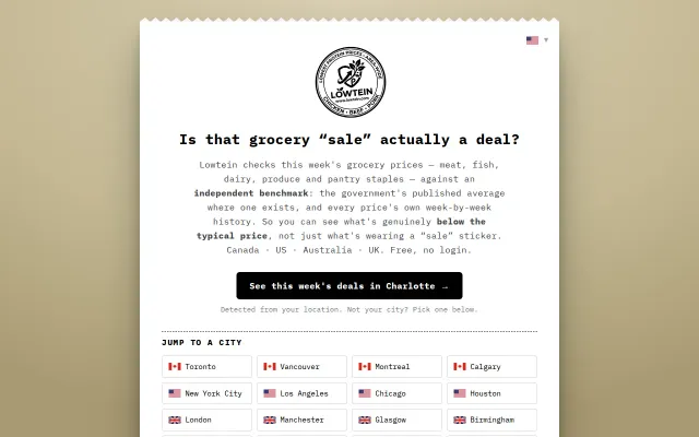 I check grocery "sale" prices against government data (190 cities)