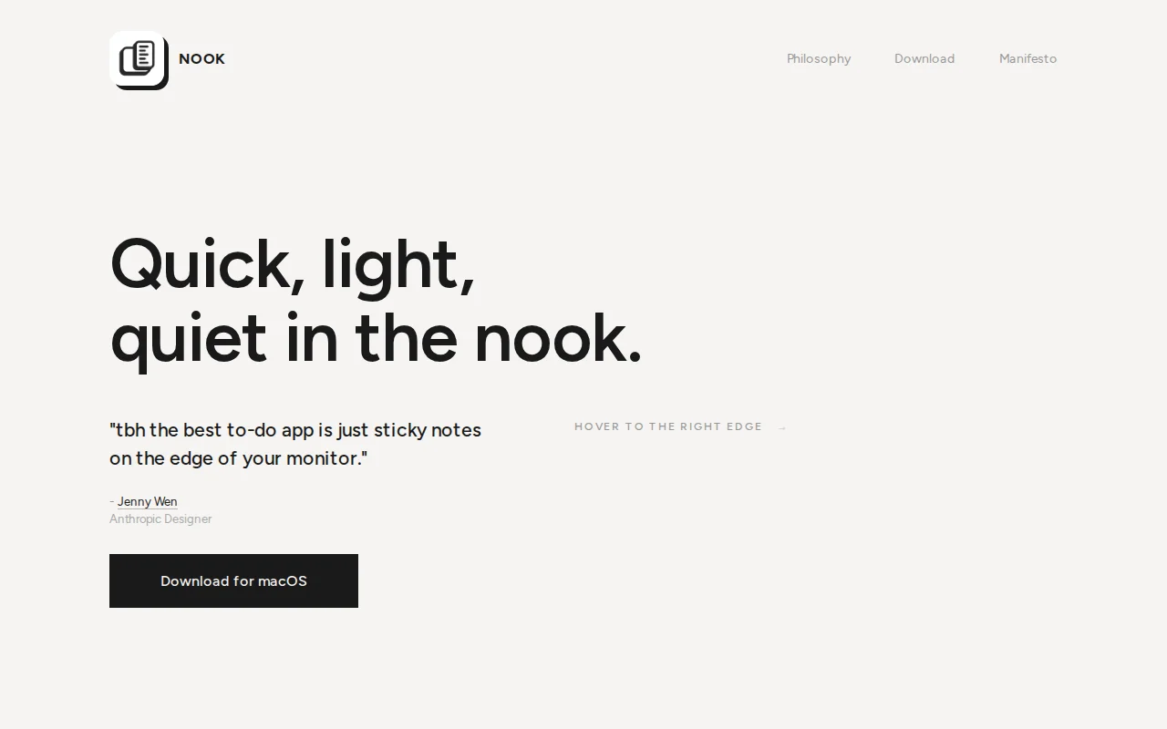 Nook – a sticky note on the edge of your monitor