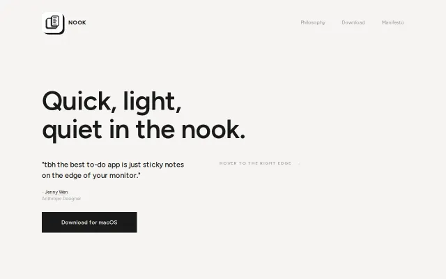 Nook – a sticky note on the edge of your monitor