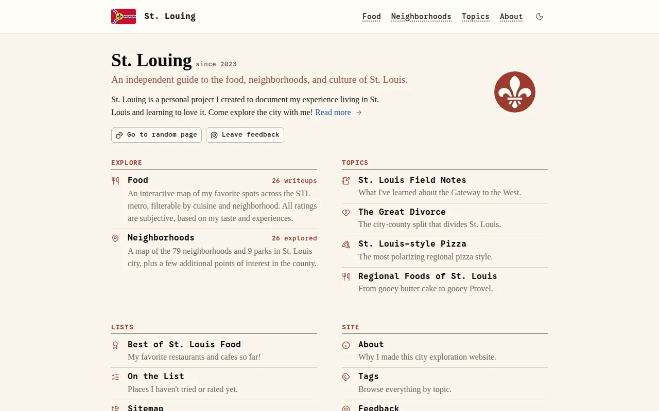 An interactive, interlinked city exploration project (St. Louis)
