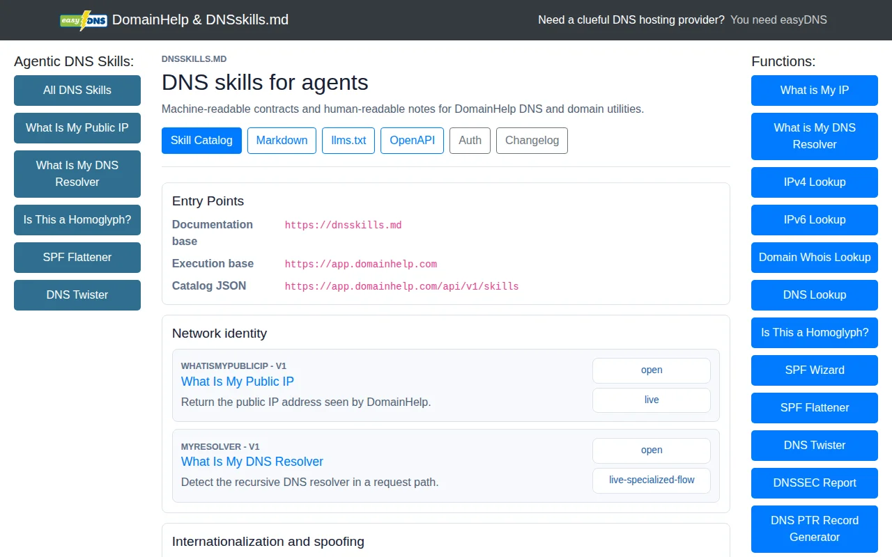 DNSskills.md – agentic skills for certain DNS utilities