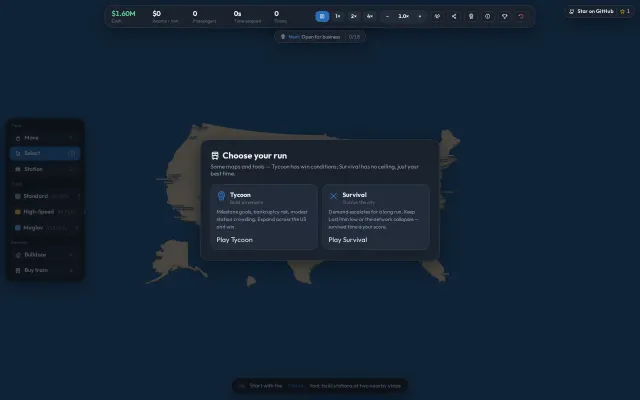 Built multi-hop passenger transfer routing for a browser train SIM