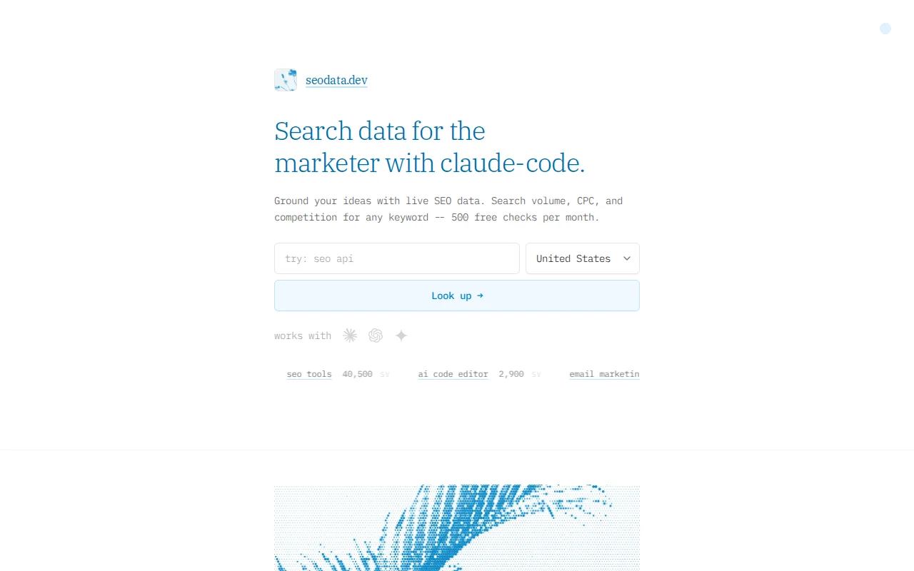 Free keyword search volume data