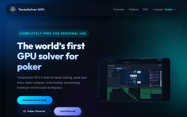 A free, GPU-accelerated Texas Hold'em GTO solver in C++/CUDA