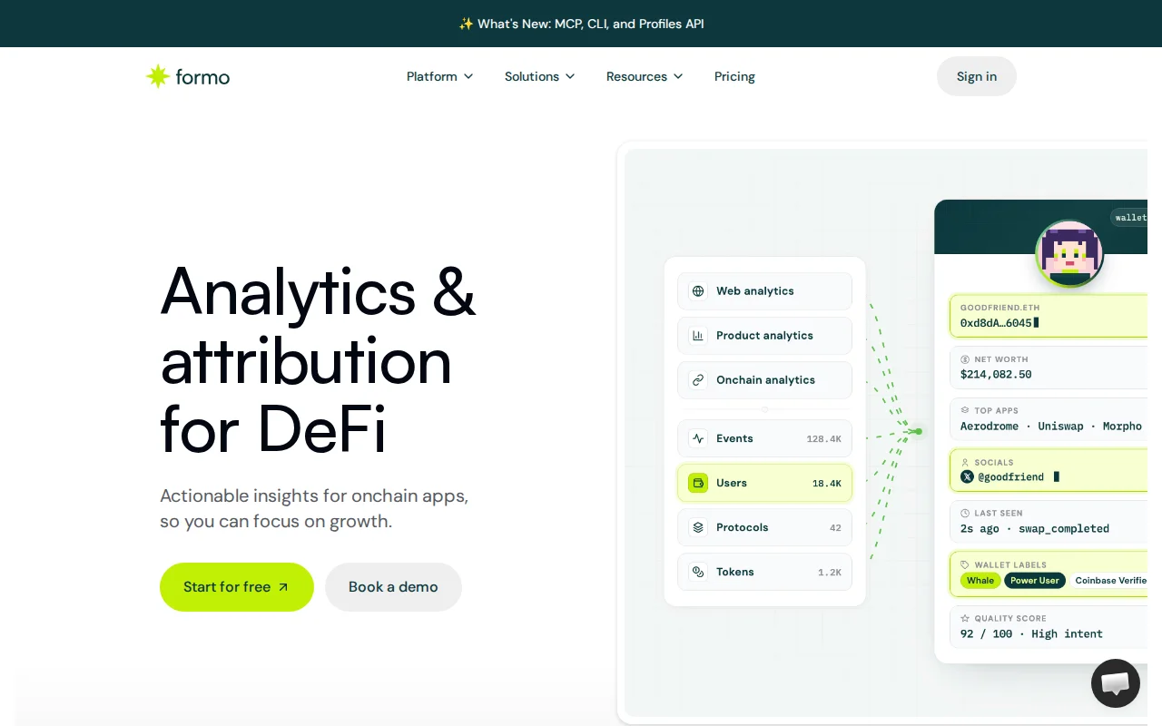 Formo – Analytics and attribution for onchain apps