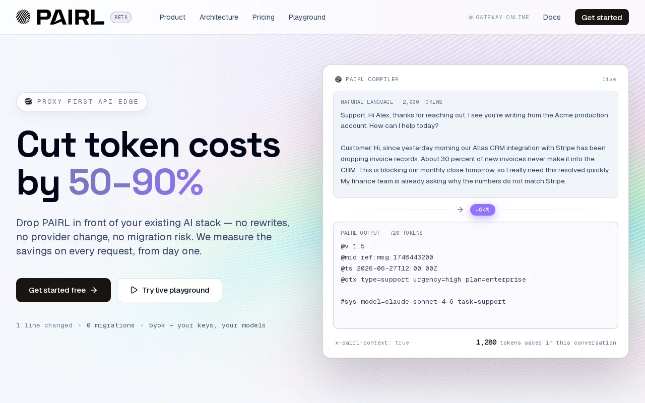 Pairl v1.5 – dual channel token compression for agentic workflows