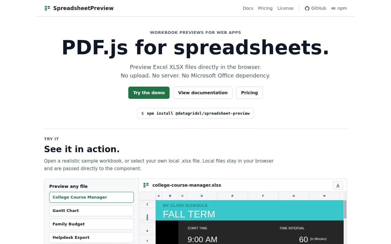 SpreadsheetPreview: Pdf.js for Spreadsheets