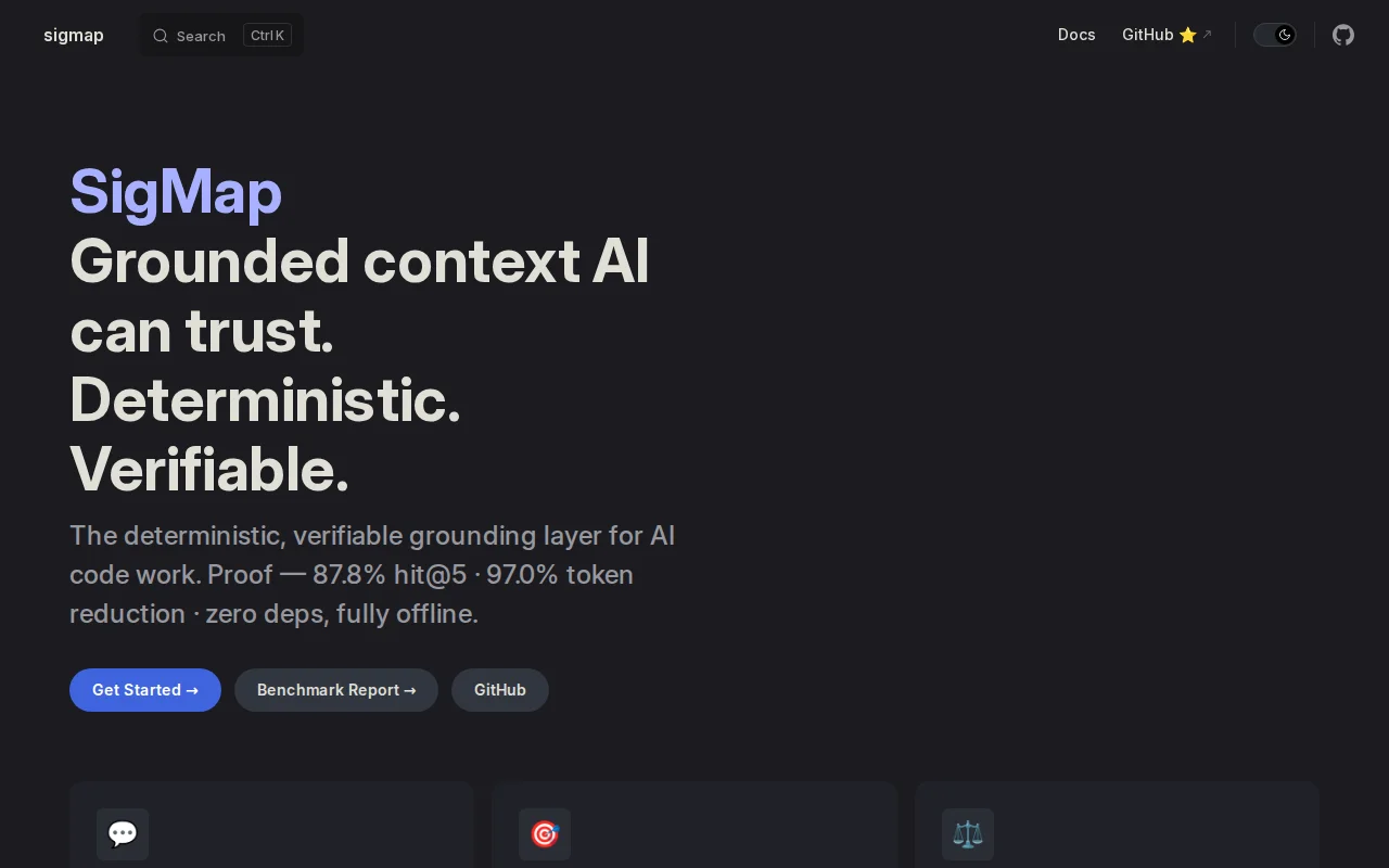 SigMap – deterministic repo maps for AI coding agents
