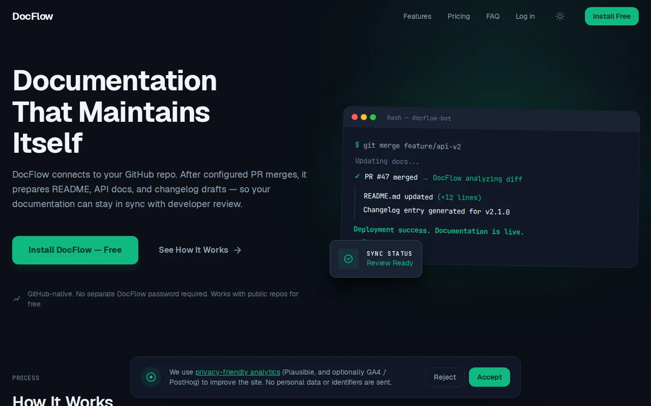 DocFlow – AI documentation updates for GitHub pull requests