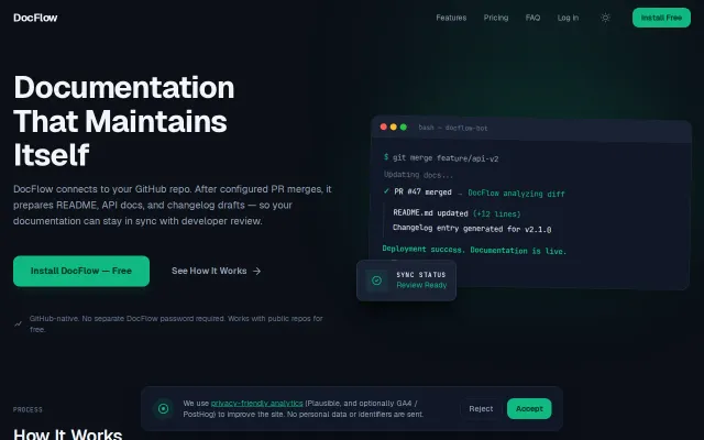DocFlow – AI documentation updates for GitHub pull requests