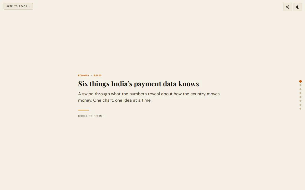 Time Series of India – explorable stories from official payment data