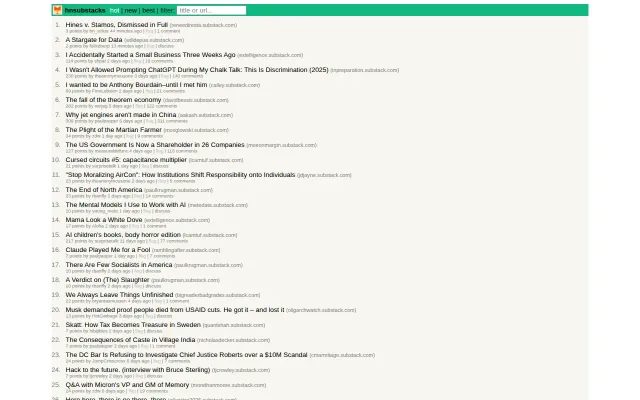 hnsubstacks – Browse only Substacks submitted to HN
