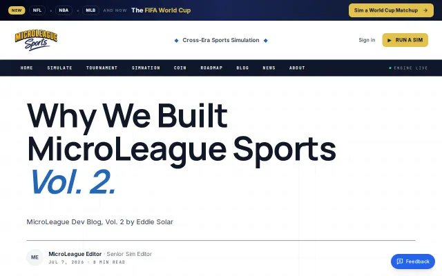 Why We Built MicroLeague Sports Vol. 2