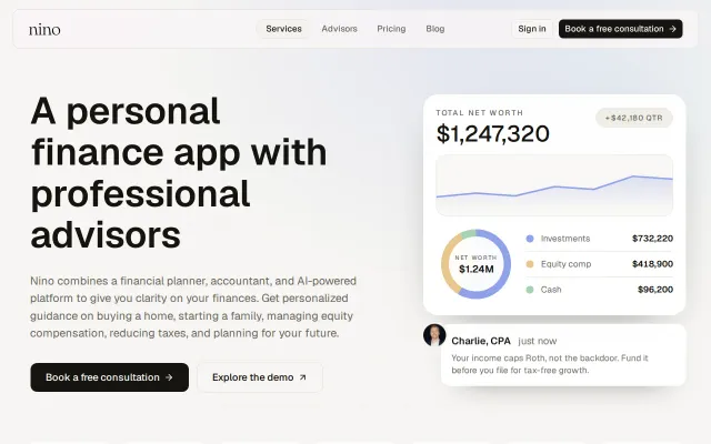 Nino – A CFP/CPA team plus AI that models your whole financial picture
