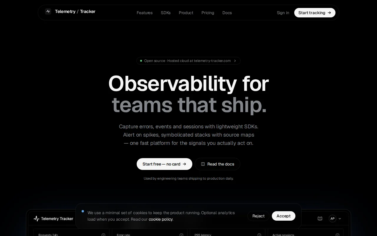 Telemetry Tracker – An open-source telemetry platform for web apps
